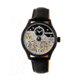 Heritor Automatic Winthrop Leather-Band Skeleton Watch, Black, HERHR7306