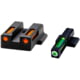 HiViz LiteWave H3 Tritium/Litepipe Night Sights, Smith &amp; Wesson M&amp;P 9 Shield EZ, Green Front w/ White Ring, Orange Rear, Black, 9EZN421