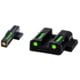 HiViz Litewave H3 Tritium/Litepipe Sight Set, S&amp;W Shield 9mm, S&amp;W .40, S&amp;W .45, Black, Green Litepipes w/ Orange Front Ring, MPSN521