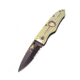 Hoffner Knives 2.8in Chiseled Grip Combo Blade Folding Knife, 440c Spear Point Blade, Olive/Black, FK-S2CBK-CDO