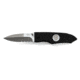 Hoffner Knives 3.5in Chiseled Grip Combo Blade Folding Knife, 440c Spear Point Blade, Black/Silver, FK-S3CSS-FB