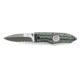 Hoffner Knives 3.5in Chiseled Grip Combo Blade Folding Knife, 440c Spear Point Blade, Olive/Silver, FK-S3CBS-CDO