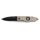 Hoffner Knives 3.5in Chiseled Grip Smooth Blade Folding Knife, 440c Spear Point Blade, Khaki/Black, FK-S3SBK-FK