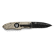 Hoffner Knives 3.5in Chiseled Grip Smooth Blade Folding Knife, 440c Spear Point Blade, Khaki/Black, FK-S3SBK-FK