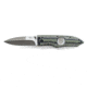 Hoffner Knives 3.5in Chiseled Grip Smooth Blade Folding Knife, 440c Spear Point Blade, Olive/Silver, FK-S3SBS-CDO