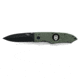 Hoffner Knives 3.5in Flatline Grip Smooth Blade Folding Knife, 440c Spear Point Blade, Olive/Black, FK-S3SBK-FO