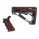 HOGUE AR15/M16 Kit, Finger Groove Beavertail Grip and OverMold Collapsible Buttstock, Fits Comm. Buffer Tube, Red Lava Rubber 15455