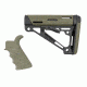 HOGUE AR15/M16 Kit, Finger Groove Beavertail Grip and OverMold Collapsible Buttstock, Fits Comm. Buffer Tube, OD Green Rubber 15255