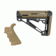 HOGUE AR15/M16 Kit, Finger Groove Beavertail Grip and OverMold Collapsible Buttstock, Fits Mil-Spec Buffer Tube, Flat Dark Earth Rubber 15356