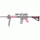 HOGUE AR15/M16 Kit, Finger Groove Beavertail Grip and OverMold Collapsible Buttstock, Fits Mil-Spec Buffer Tube, Pink Rubber 15756