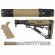 HOGUE AR15/M16 Kit, Finger Groove Beavertail Grip, Rifle Length Forend w/ Accessories and OverMold Collapsible Buttstock, Includes Mil-Spec Buffer Tube and Hardware, Flat Dark Earth 15378