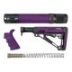 Hogue AR15/M16 Kit, Finger Groove Beavertail Grip, Rifle Length Forend w/ Accessories and OverMold Collapsible Buttstock, w/ Mil-Spec Buffer Tube and Hardware, Purple 15678