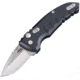 Hogue A01 MicroSwitch Automatic Folding Knives, 1.95in, CPM 154 Stainless Steel Stone Tumbled, Matte Black Aluminum Handle, 24124