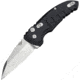 Hogue A01 MicroSwitch Automatic Folding Knives, 2.75 in, CPM 154 Stainless Steel Stone Tumbled, Wharncliffe Blade, Matte Black Aluminum Handle, HO24100