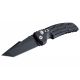 Hogue EX-A01 Automatic Tactical Folding Knife, 3.5in, 154CM Stainless Steel, Black Cerakote Tanto Blade, Matte Black Aluminum Handle, 34120