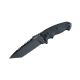 Hogue EX-F01 5.5in Fixed Tanto A-2 Steel Blade w/Black Automatic Retention Sheath, Black Finish, G10 Solid Black Scales, 35129