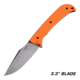 Hogue Extrak Fixed Blade Knife, 3.3 in Blade, CPM M4, Plain, Blaze Orange, 35860