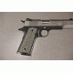 Hogue Govt. Model S&amp;A Mag Well Piranha Grip G-10 - G-Mascus Green 45128