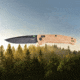 Hogue Mysto Element Folding Knife, 3.4in, CPM MagnaCut Stainless Steel, Clip Point, Richlite, Wood, Brown/Black, 24459