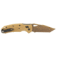 Hogue SIG K320 M17/M18, Folding Knife, PVD Finish, Coyote Tan Blade and Frame, Tanto Point, 3.5 Blade Length, CPM-S30V Blade Steel, Plain Edge, ABLE Lock
