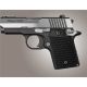 Hogue Sig P938 Rubber Grip, Ambidextrous, Pirahna G10 Solid Black 109745