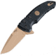 Hogue X1-MicroFlip Emperor Scorpion Folding Knife, 2.75in dark earth PVD coated CPM-154 stainless drop point blade, Black G10 handle, 16170