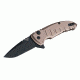 Hogue X1-Microflip Folding Knife, 2.75in Drop Point Blade, Black Finish Alum Frame, Matte Flat Dark Earth 24177