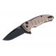 Hogue X1-Microflip Folding Knife, 2.75in Drop Point Blade, Black Finish Alum Frame, Matte Flat Dark Earth, 24177