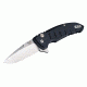 Hogue X1-Microflip Folding Knife, 2.75in Drop Point Blade, Tumble Finish Alum Frame, Matte Black 24170