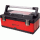 Homak 22.5in Red Metal &amp; Black Plastic Hand Carry Toolbox w/ Aluminum Handle RD00122504