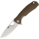 Honey Badger Knives Medium Linerlock Folding Knife, 3.13 satin finish D2 tool steel drop point blade, Tan textured GRN handle, HB1015