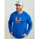 HUK Performance Fishing Icon Performance Crew Long Sleeve Shirt - Men's, Ocean Blue, Small, H1200573-460-S