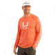 HUK Performance Fishing Icon Performance Crew Long Sleeve Shirt - Men's, Fresh Salmon, Large, H1200573-821-L