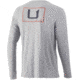 HUK Performance Fishing United L/S Pocket Tee - Mens, Heather Grey, Medium, H1000351-033-M