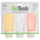 Humangear GoToob Silicone Tube, 2 oz, Pack of 3, Clear/Orange/Red HG0185