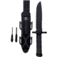 Humvee Next Gen Survival Knife Fixed Blade Knife, 7.50in, Stainless Steel, Plain Blade, Black Textured Rubber Handle, HMV-KFXB-01