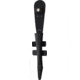 J. Adams Sheffield England Commando Dagger, 12in Overall, 7in Black Double Edge Stainless Dagger Blade, Black Textured Stainless Handle, SHE029
