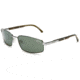 Jaguar Polarized Lenses Sunglasses 37300, Jaguar 37300 Sunglasses Styles Black-Silver Frame / Green Lenses