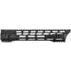 JE Machine Tech AR-15 M-Lok Free Float Clamp On Quad Rail Handguard, 12 in, Barrel Nut Included, No Anti Rotation Tabs, Black, PS-223MLK12GBLK-NAR