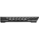 JE Machine Tech AR-15 M-Lok Free Float Clamp On Quad Rail Handguard, 15 in, Barrel Nut Included, No Anti Rotation Tabs, Black, PS-223MLK15GBLK-NAR