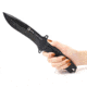 K25 Tactical Fixed Blade Knife, 11.5in Overall, 6.5in Black Titanium Coated Sawback Stainless Steel Blade, Black Rubber Handle, Black Nylon Belt Sheath, 32629