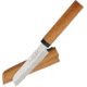 Kanetsune Fruit Knife ST-100 Kama-gata Kitchen Knives, 7.38in Overall, 3.38in 420J2 SS Blade, Wild Cherry Wooden Handle And Sheath With Black Thumb Notch, KC-076