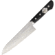 Kanetsune Kengata Kitchen Knives, Meisho Series, 11.88in Overall, 7in Vg-10 SS Blade, Black Smooth Wood Handle, SS Bolster, Sanmai 3 Layer Construction, Hrc 60, Black, KC-141