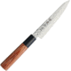 Kanetsune Petty Knife 120mm Kitchen Knives, 9.25in Overall, 5in Hammered Finish Dsr-1K6 Hc SS Blade, Wood Handle, Plastic Guard, KC-954