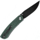 Kansept Knives Reverie Linerlock Folding Knife 3.00 in, 154CM Stainless Steel Black TiNi Coated, Drop Point Blade, Green G10 Hande, T2025A2