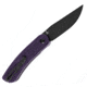 Kansept Knives Reverie Linerlock Folding Knife 3.00 in, 154CM Stainless Steel Black TiNi Coated, Drop Point Blade, Purple G10 Handle, T2025A5