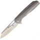 Kansept Knives Shard Framelock Folding Knife, Gray, Gray titanium handle, K1006A