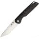 Kansept Knives Warrior Framelock Black Folding Knife, 3.5 tanto stonewash and satin finish CPM S35VN st, Black titanium handle with carbon fiber inlay, K1005T1