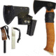 Karesuando Bushcraft Axe Carbon Black Set, 4 black coated 5Cr15MoV stainless axe head with 2, Red Beech wood handle, 4348-90