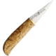 Karesuando Johtalit Fisherman Natural Fixed Blade Knife, 7.75in Overall, 3.25in Mirror Sandvik 12C27 SS Blade, Natural Curly Birch Handle, Brown Leather Belt Sheath, Boxed w/Hanging Tab, Natural, 4044